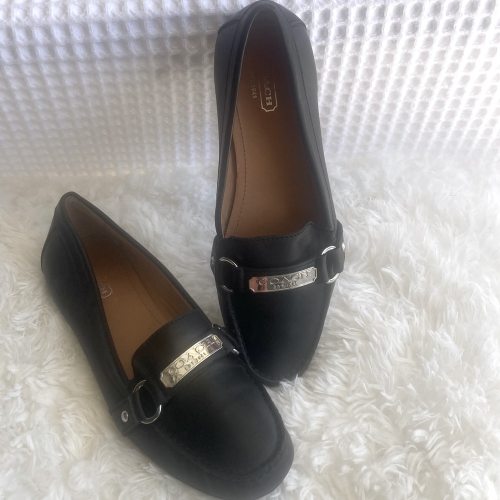 Coach Signature Flat Black Felisha Slip On Jacquard Loafers